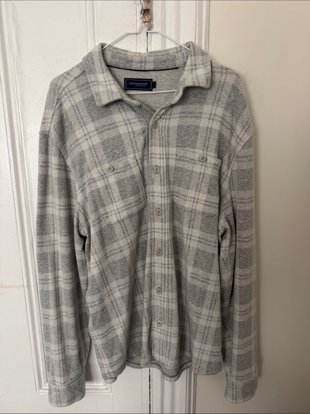 Vinyard Vines Light Gray Plaid Shirt Jacket
